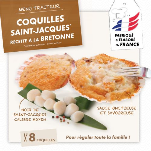 Coquilles Saint-Jacques à la Bretonne Gimbert Océan, fabriqué en France