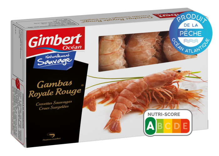 Packaging Gambas Royale Rouge sauvages surgelées Gimbert Océan