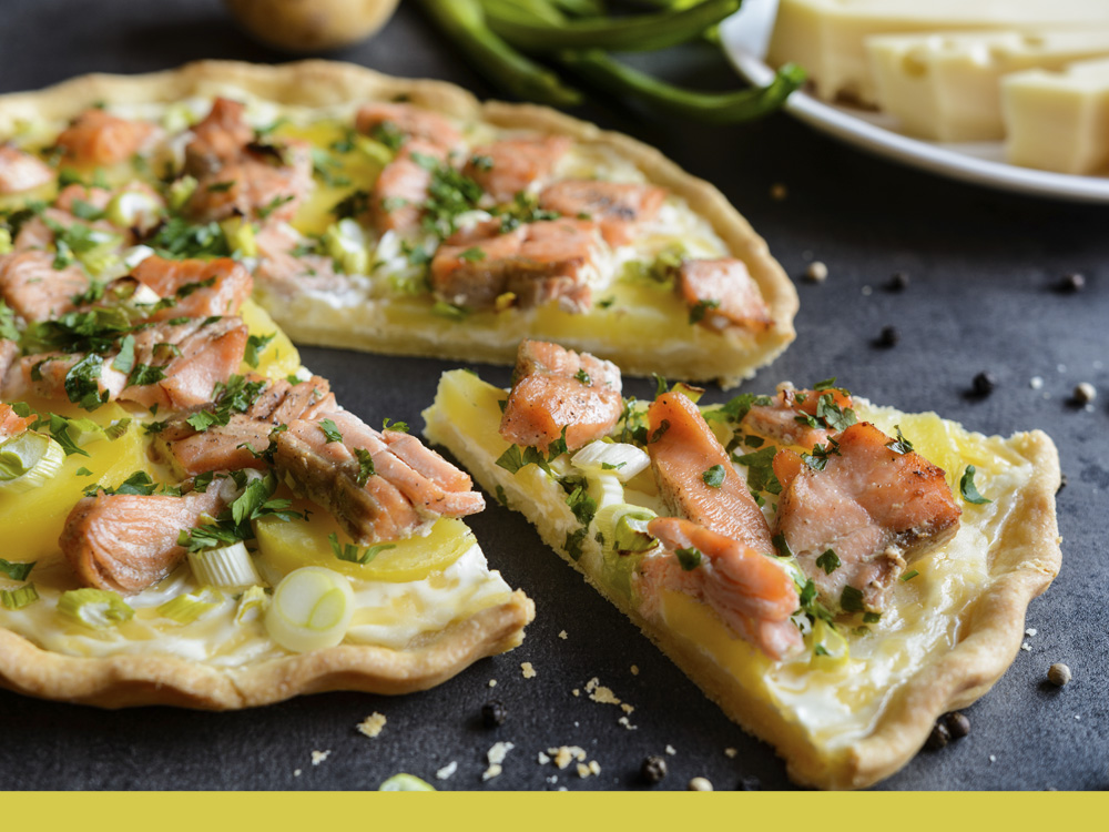 Recette de tarte au saumon et pommes de terre Gimbert Océan